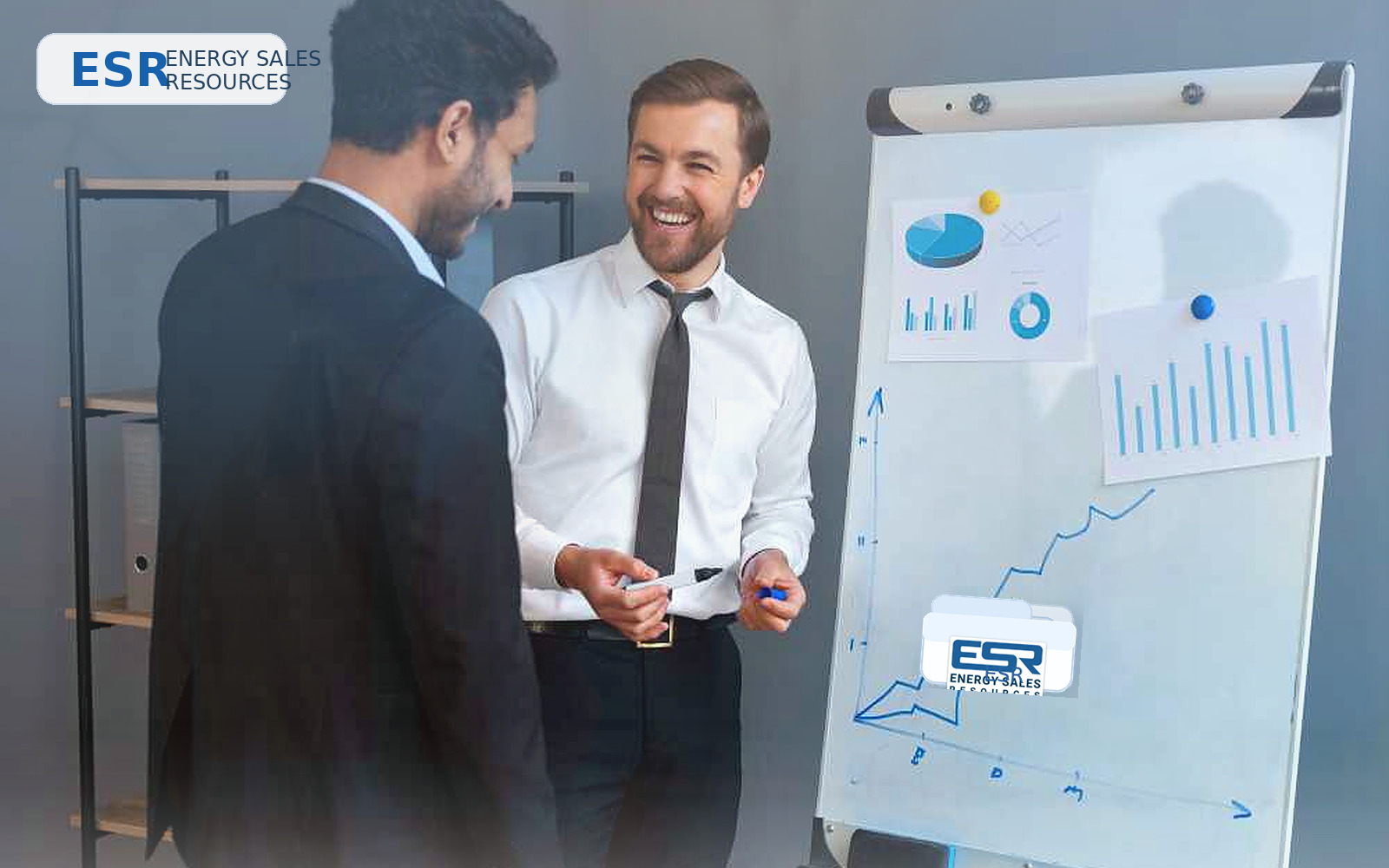 Professional business planning scene representing grid and data center market growth